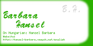 barbara hansel business card